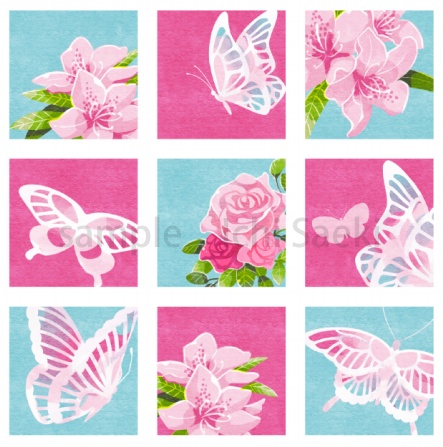 2021年5月の蝶とツツジの日付シート(3点×2サイズセット)