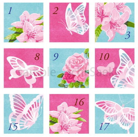 2021年5月の蝶とツツジの日付シート(3点×2サイズセット)