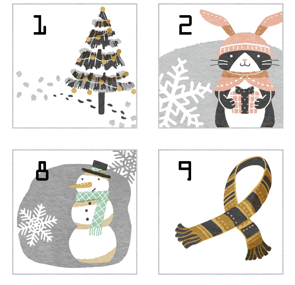 2021年12月のクリスマスムードな日付シート