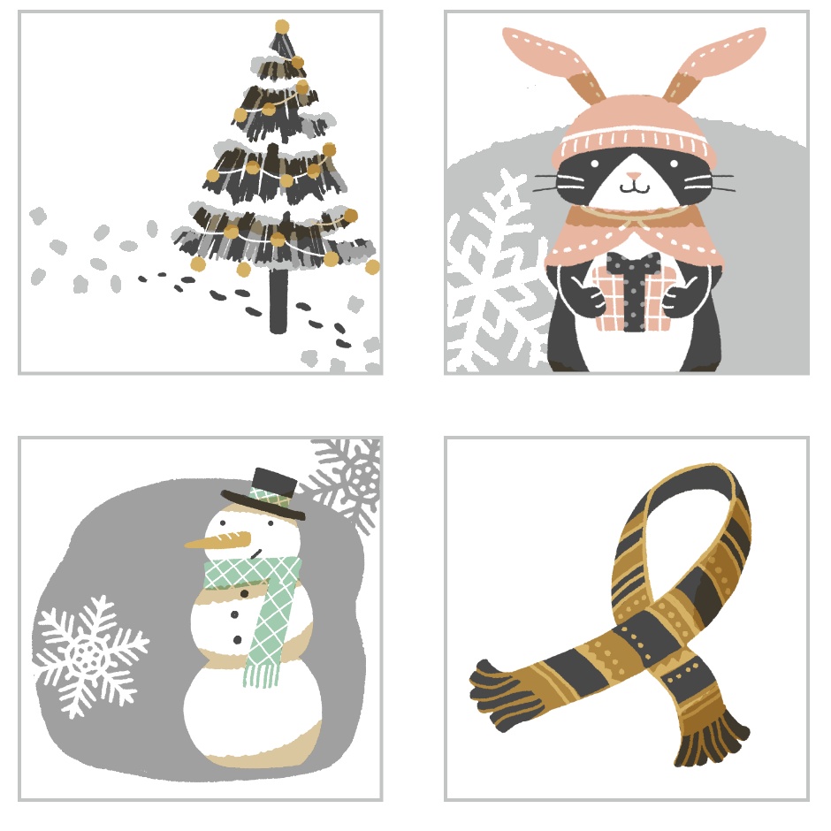 2021年12月のクリスマスムードな日付シート