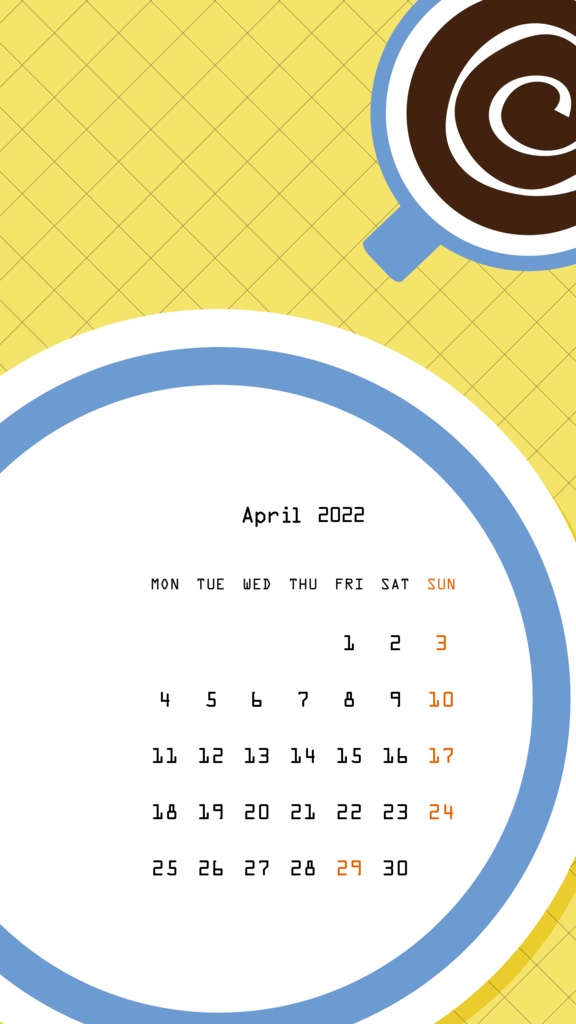 2022年4月のワンプレートご飯な日付シート