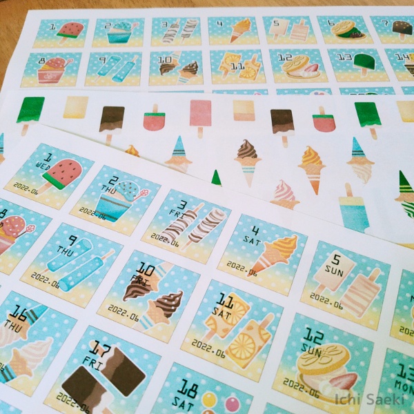2022年6月のアイスクリームの日付シート