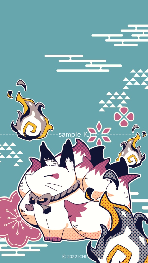 【有料版PDF】2022年8月の妖怪・UMAな日付シートデータセット