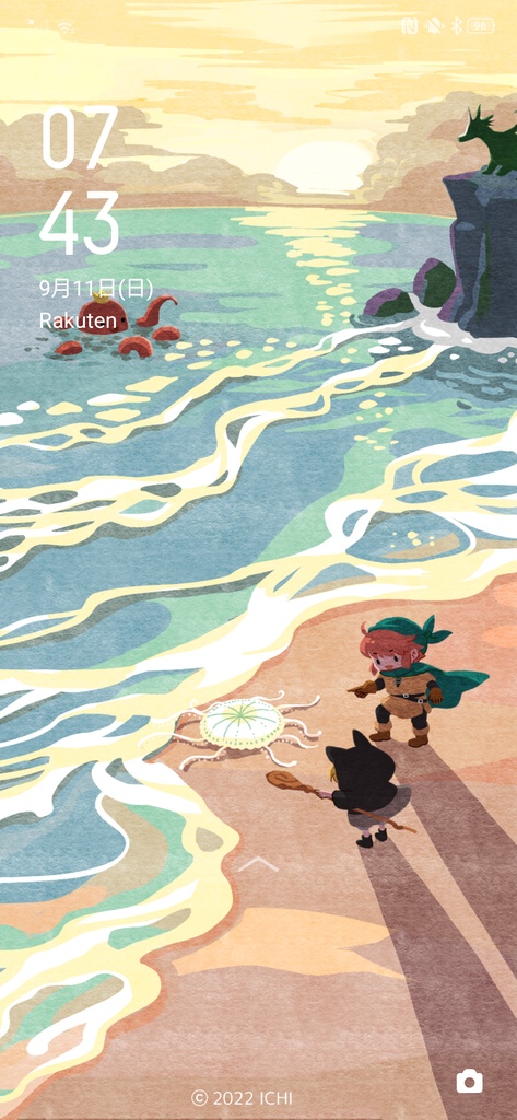 【スマホ用壁紙】クラゲと冒険者