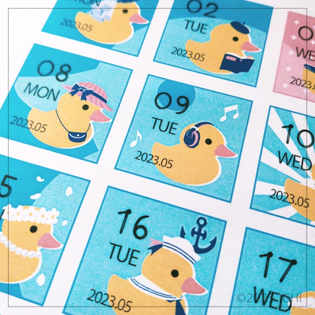 【有料版】2023年5月の着せかえアヒル君な日付シート