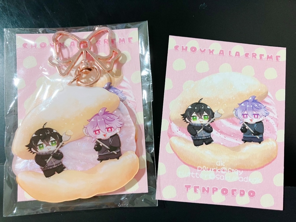 てんえどちゃんのシュークリーム型アクリルキーホルダー