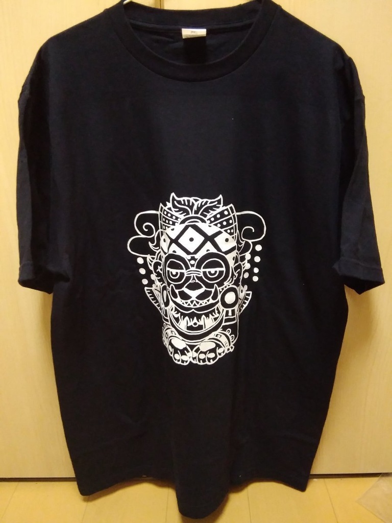 アステカ トラロックTシャツ白線