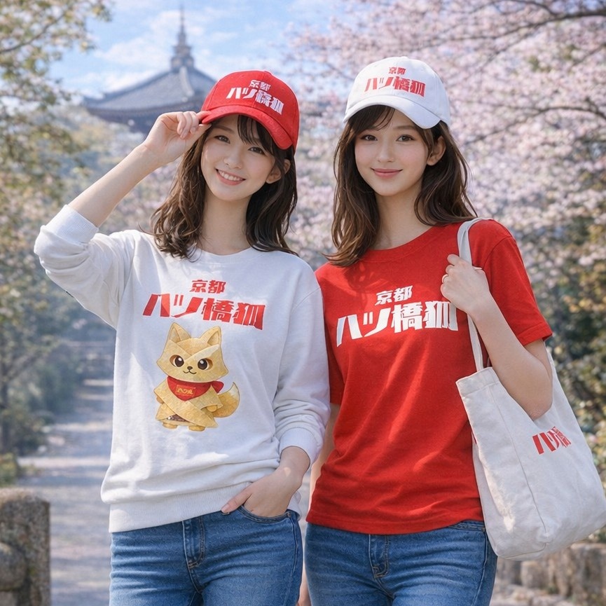 【八ツ橋狐】 Tシャツ 赤