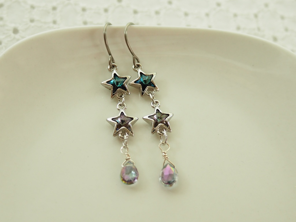 ★承花イメージピアス★スターアイズ★