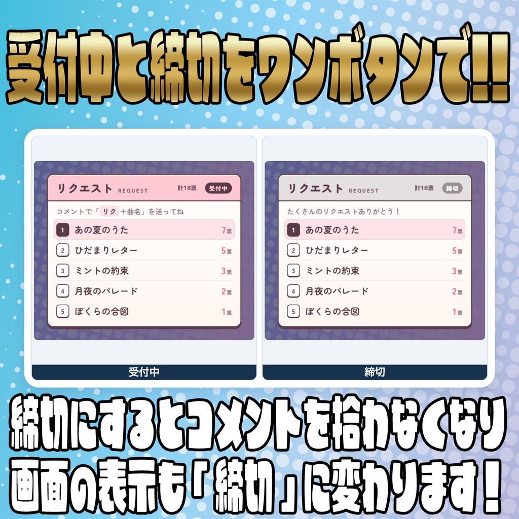 コメントでリクエスト募集!リクエストカウンター【わんコメテンプレート】