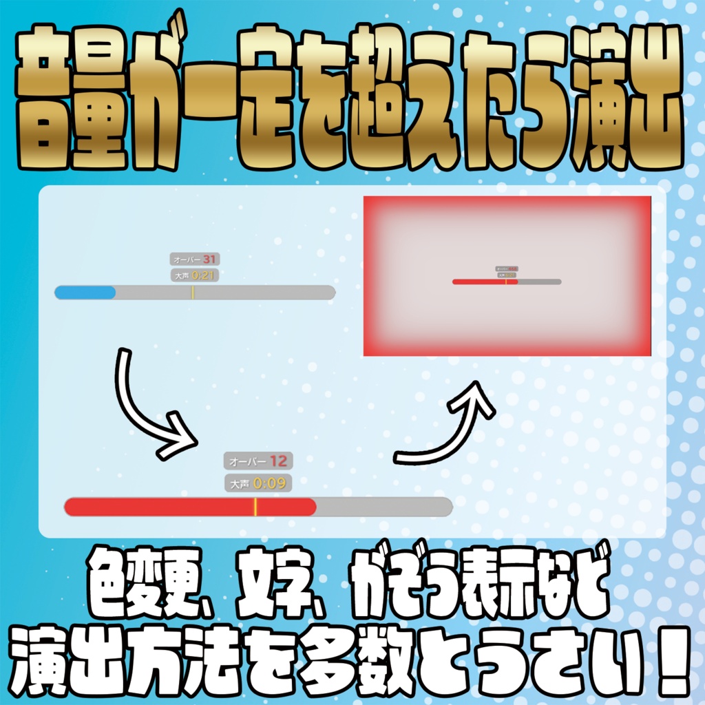 大声出したらアウト!声量メーターオーバーレイ