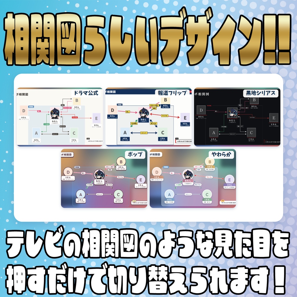【リリース開始セール中!!~10/23まで】配信しながら書き足せる!相関図メーカー