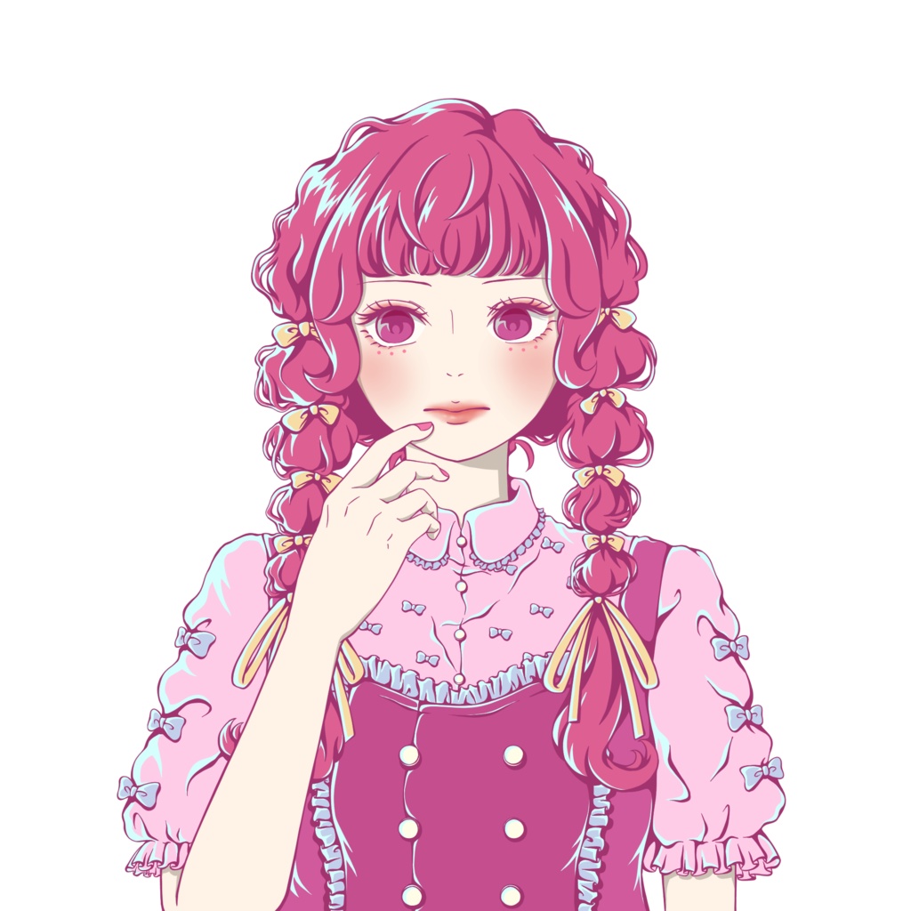 ピンク少女のアクリルキーホルダー