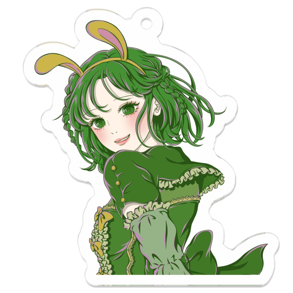 グリーン少女のアクリルキーホルダー