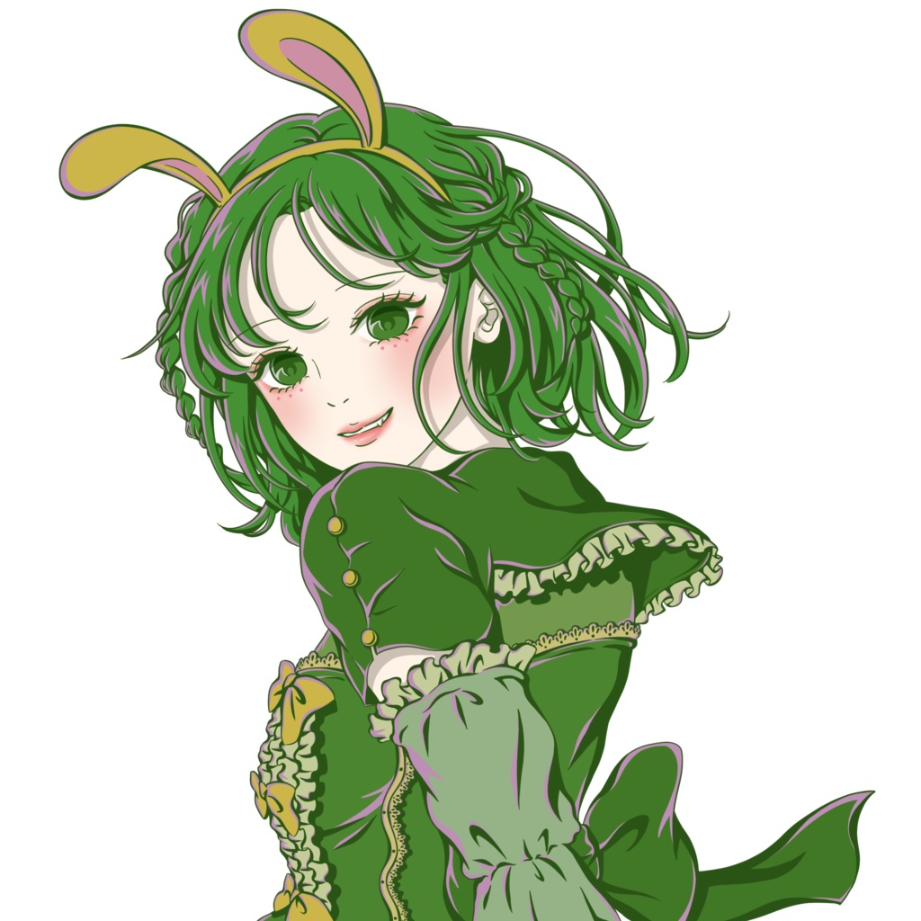 グリーン少女のアクリルキーホルダー