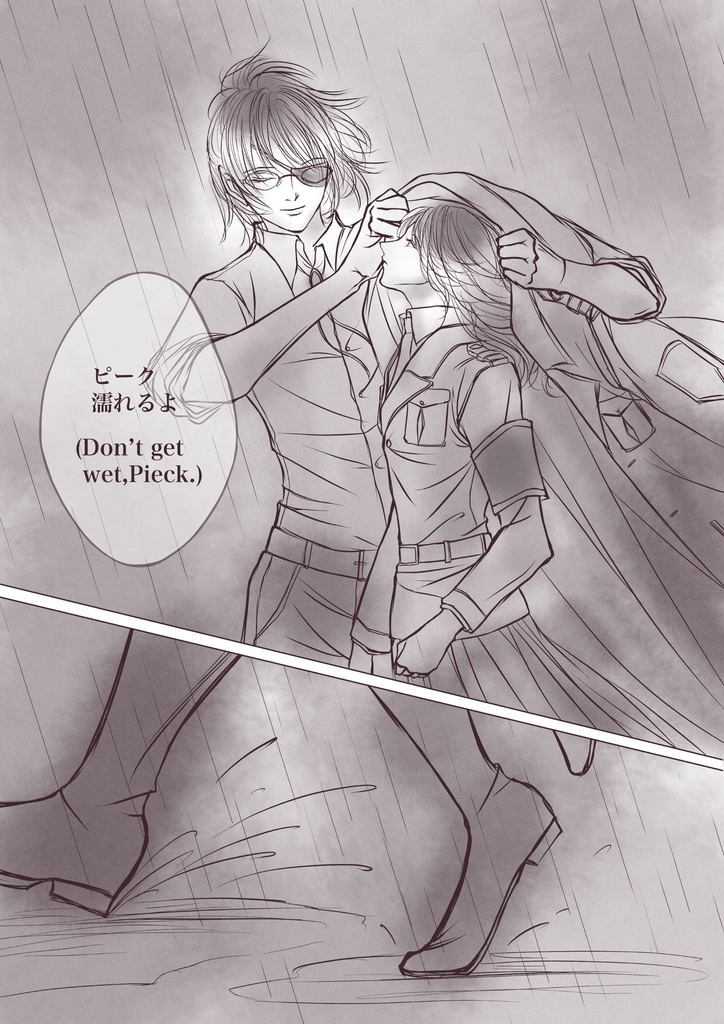 AOT Pikuhan Doujinshi "the blue whales" Hange×Pieck