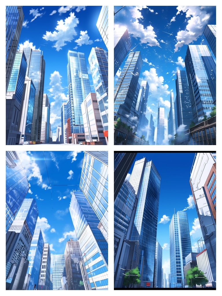 【無料】ビル群の背景素材【AI作成TRPG背景素材】