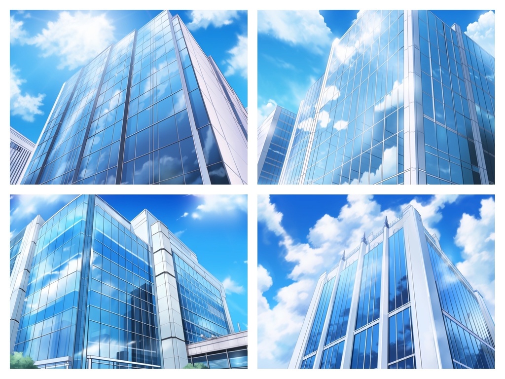 【無料】ビル群の背景素材【AI作成TRPG背景素材】