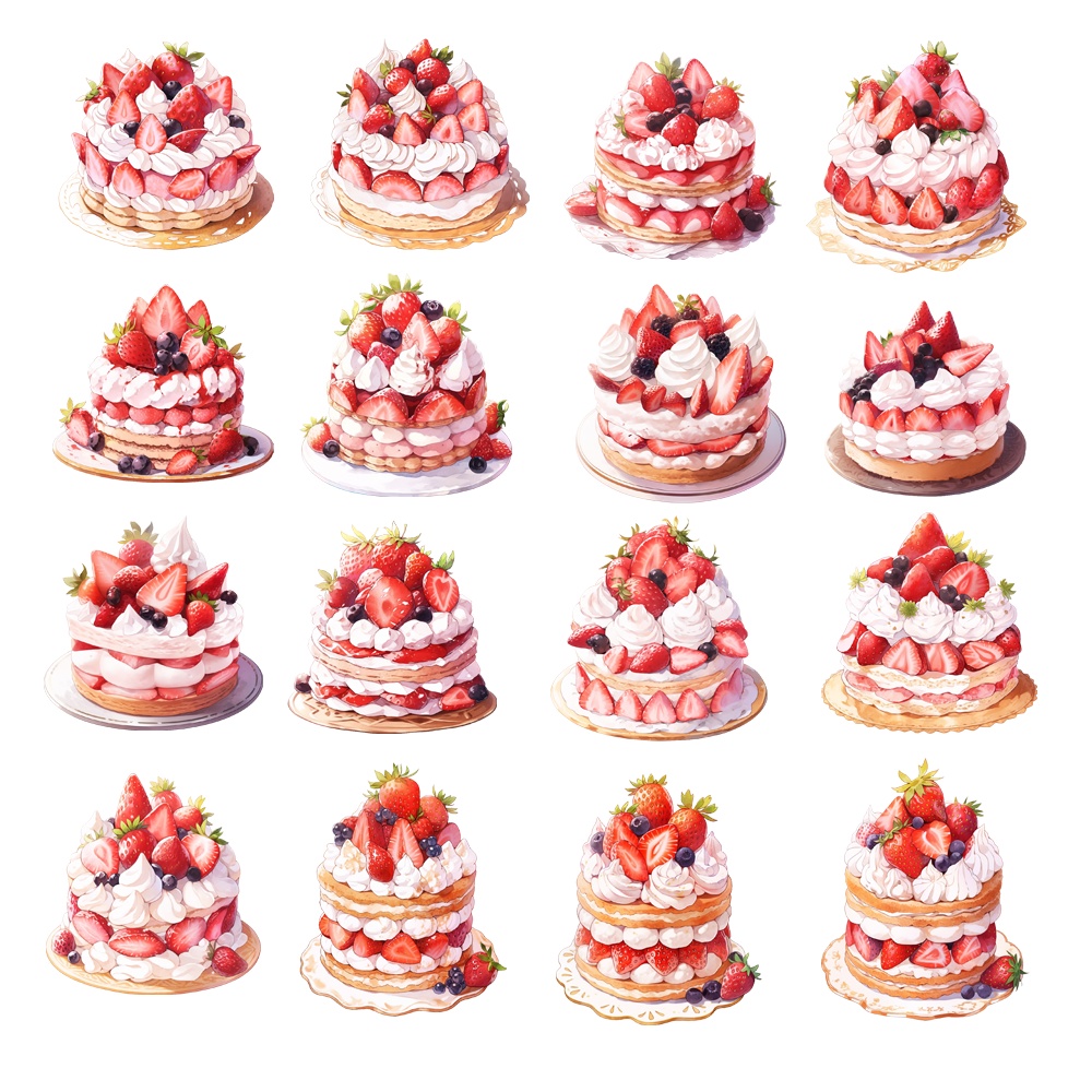 【無料あり】ケーキのイラスト素材【AI作成素材】