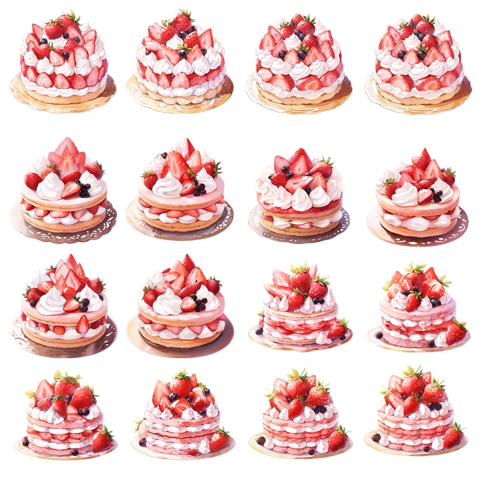 【無料あり】ケーキのイラスト素材【AI作成素材】