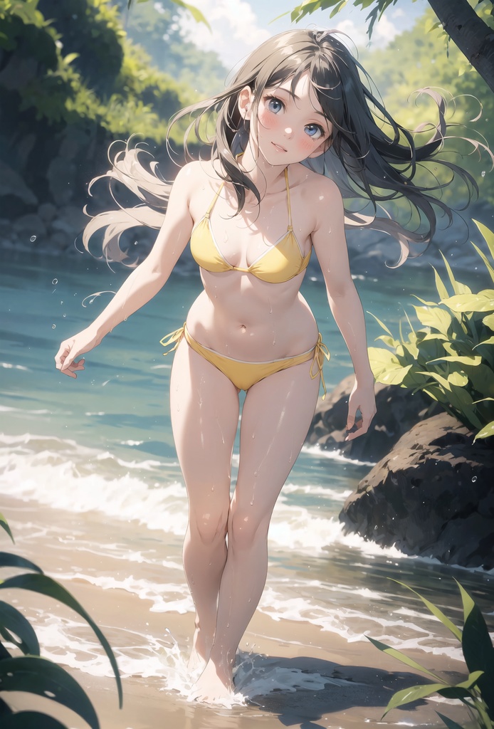 ビキニの女の子たち(AIイラスト)