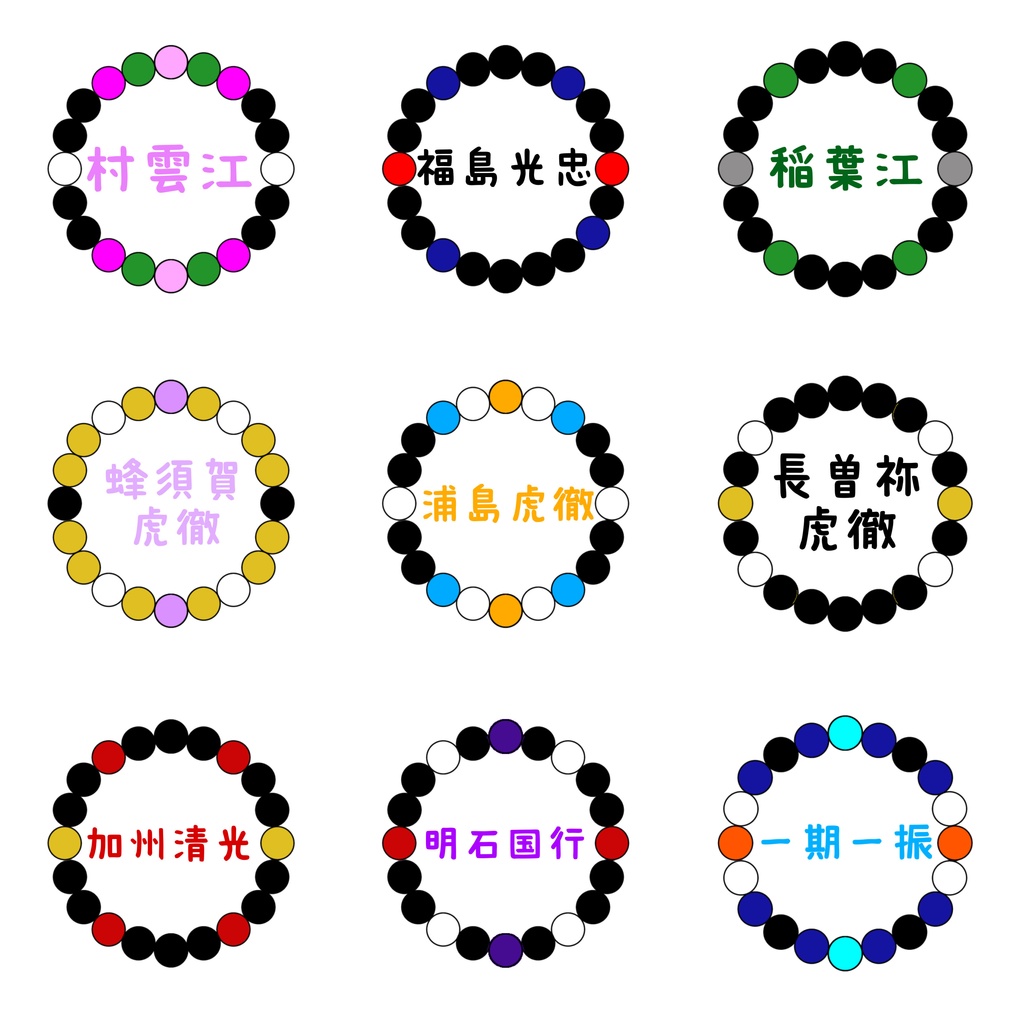 刀剣乱舞イメージ 天然石ブレスレット②