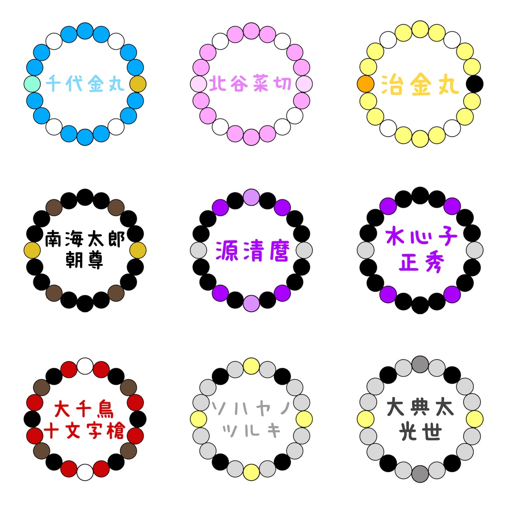 刀剣乱舞イメージ 天然石ブレスレット③