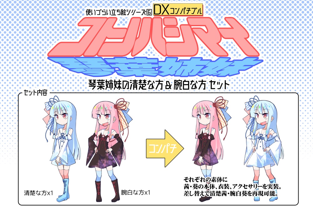使いづらい立ち絵シリーズ「DXコンパチブル琴葉姉妹」