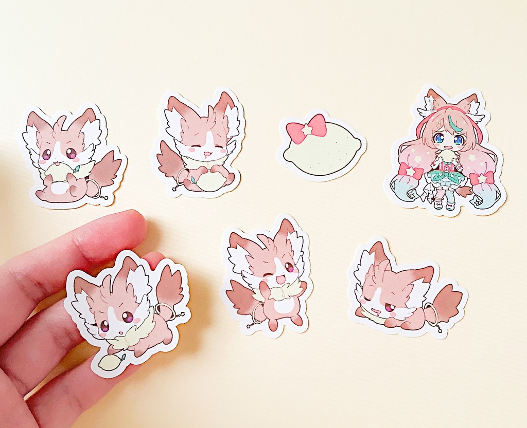 【在庫△】フレークシールネコしぐさ【レモネーコ先生&ミルフィ】