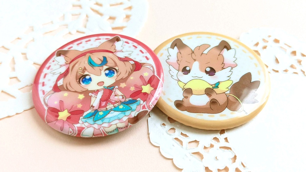 ミルフィ&レモネーコ缶バッジセット