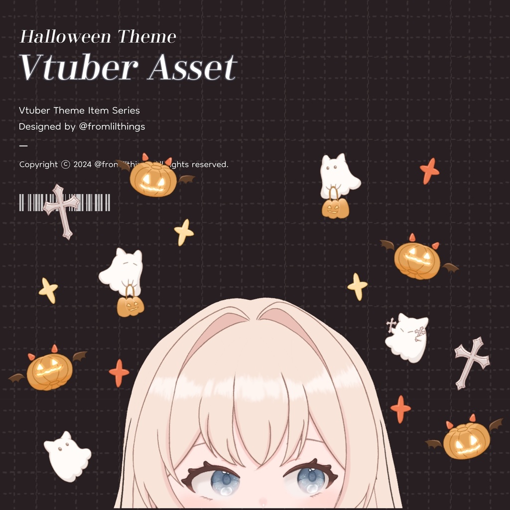 [Live2Dアイテム] Rigged Halloween Theme, Live2D asset, VTuber Item, Live2D Item, Live2D Asset, Vtuber Scene Asset, Vtuber Halloween Asset