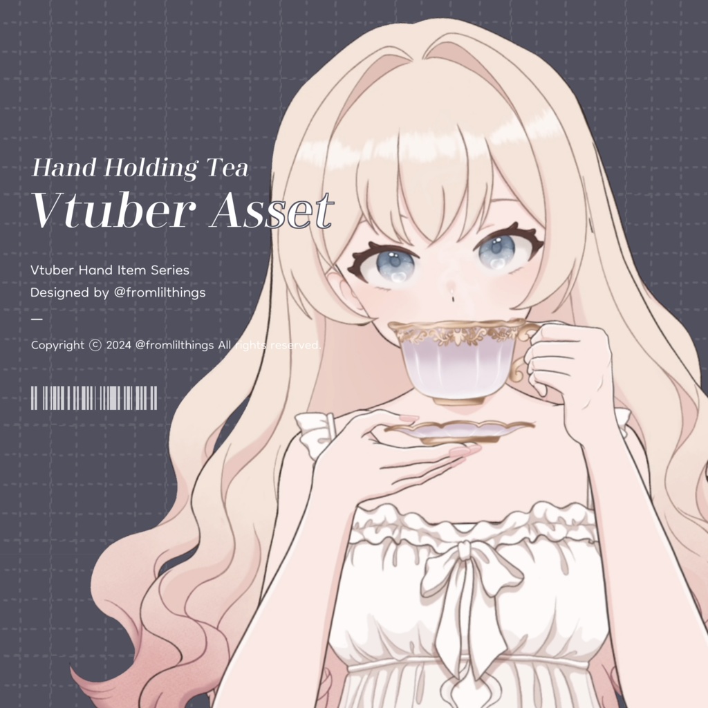 [Live2Dアイテム] Rigged Hand Holding Tea, Live2D asset, VTuber Item, Live2D Item, Vtuber Asset, Vtuber Outfit Asset, Vtuber Hand Item