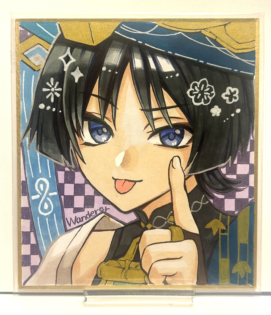 【非公式】原神 放浪者笠っち アナログミニ色紙