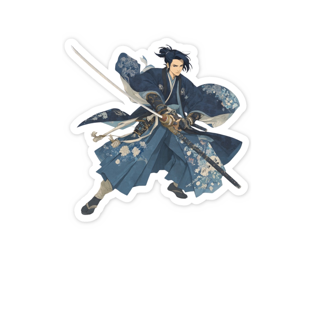和風ゴシックアニメ調サムライステッカー(永倉)