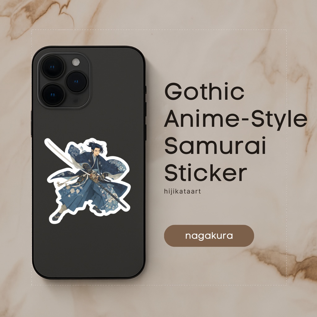 和風ゴシックアニメ調サムライステッカー(永倉)