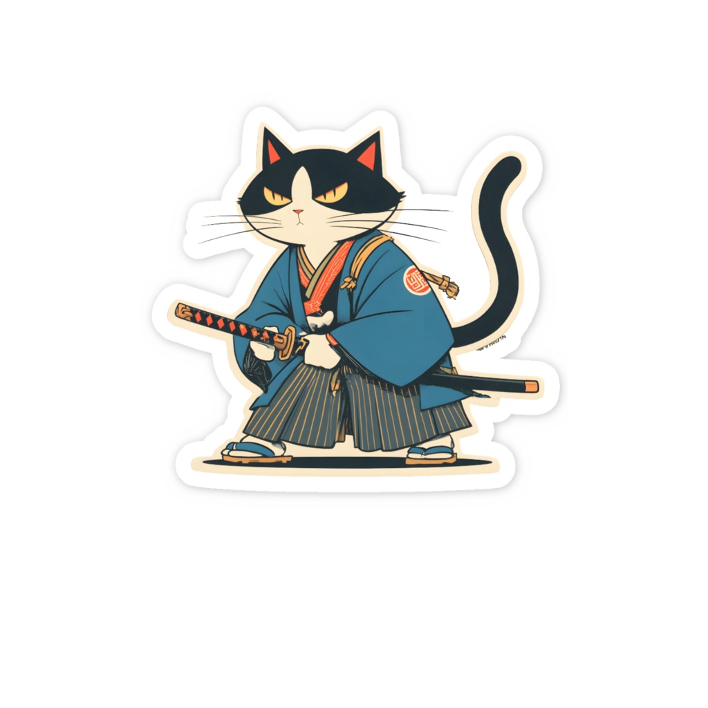 猫侍ステッカー「居合(いあい)」