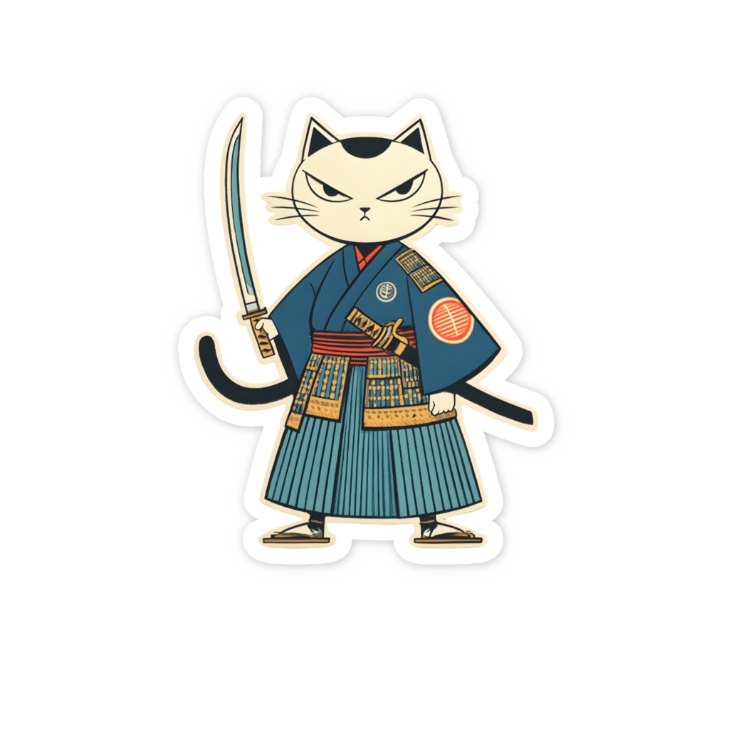 猫侍ステッカー「覚悟」