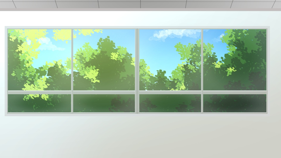 学園風ゲーム背景素材【学園スイーツ発見 ~双目(ざらめ)のドーナツ編~ 使用素材】