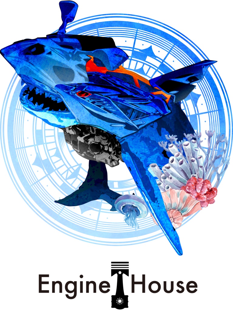 モチーフパーカー:Ninja250SL ver.Shark