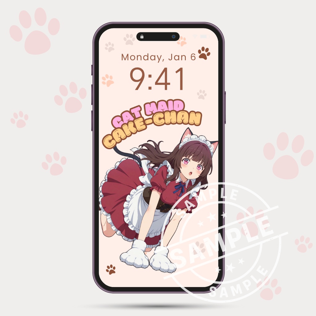【限定スマホ壁紙付き】第一弾『けーきちゃん、ゲームするもんっ!』スマホステッカー