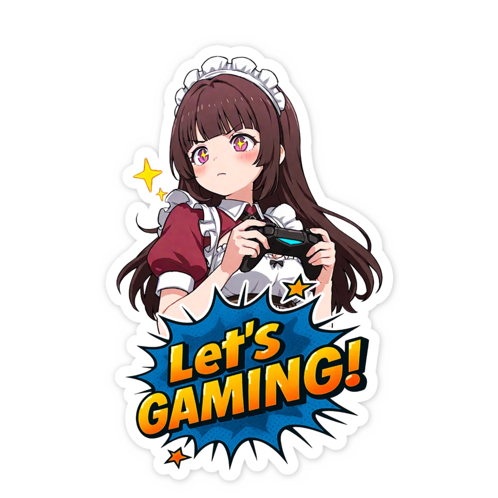【限定スマホ壁紙付き】第一弾『けーきちゃん、ゲームするもんっ!』スマホステッカー