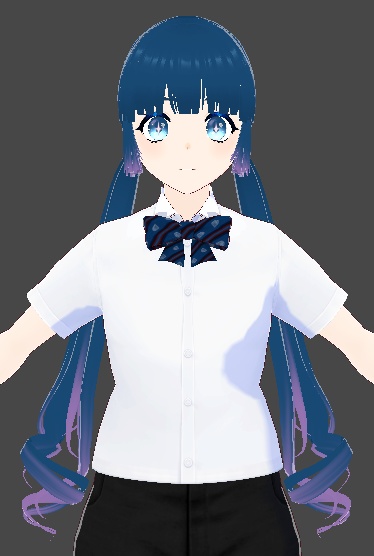 【VRoid】 blue hair pigtail ブルーヘア ツインテール