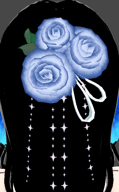 【VRoid】 blue rose hair accessories 青いバラ ヘアアクセサリー