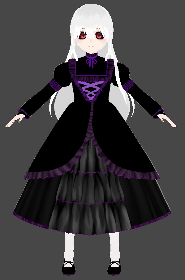 【VRoid】 purple black dress 紫黒ドレス