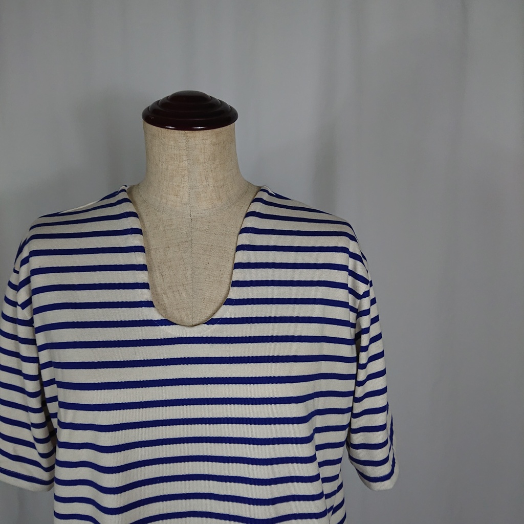 【型紙】Rネック ボーダー Tシャツ