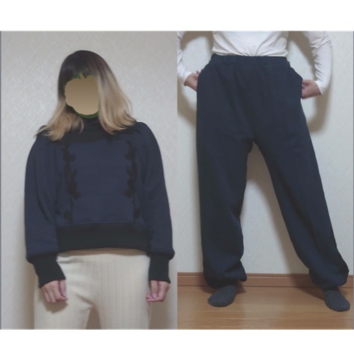 【型紙】スウェット フーディー&イージパンツ セットアップ