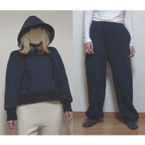 【型紙】スウェット フーディー&イージパンツ セットアップ