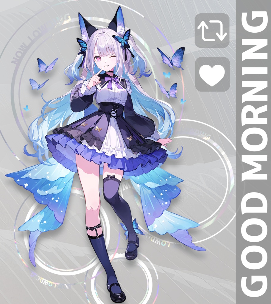 【無料素材/フリー素材】シンプル✨おはようVtuber素材/おはようVライバー素材🦋