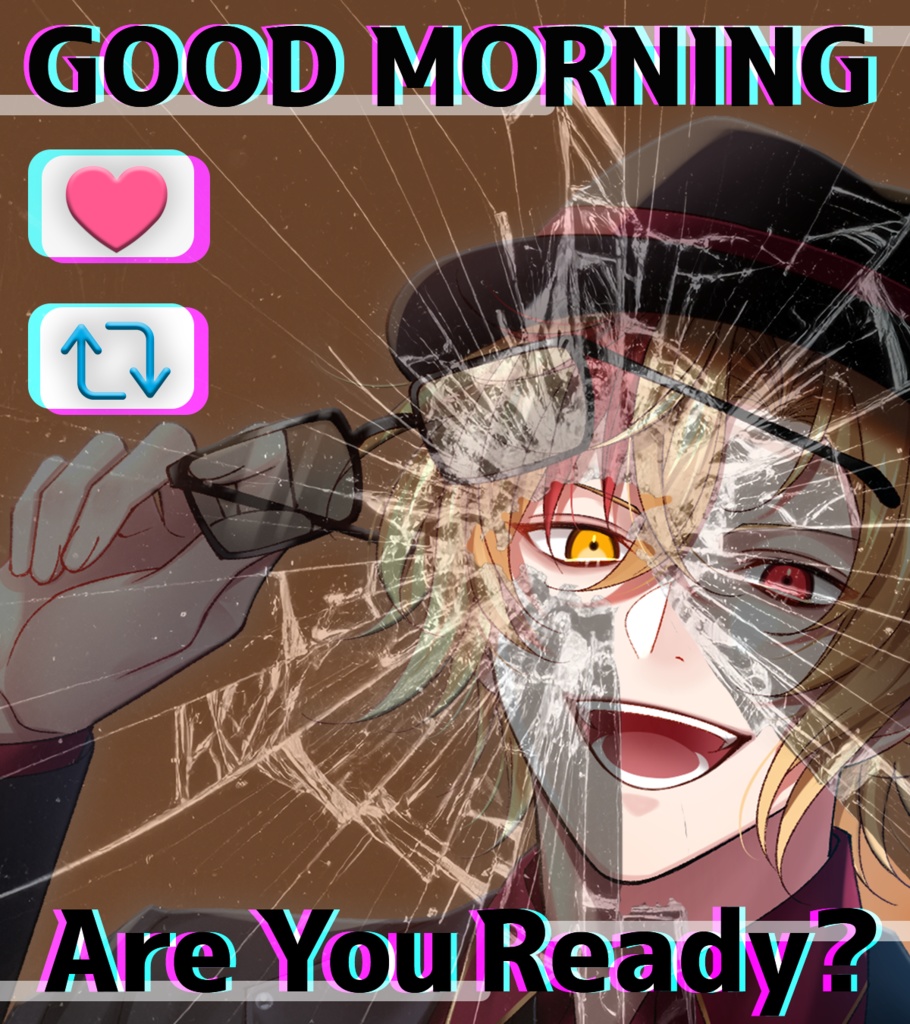 【無料素材/フリー素材】おはようVtuber素材/おはようVライバー素材🦋 重ねるだけで簡単作成✨