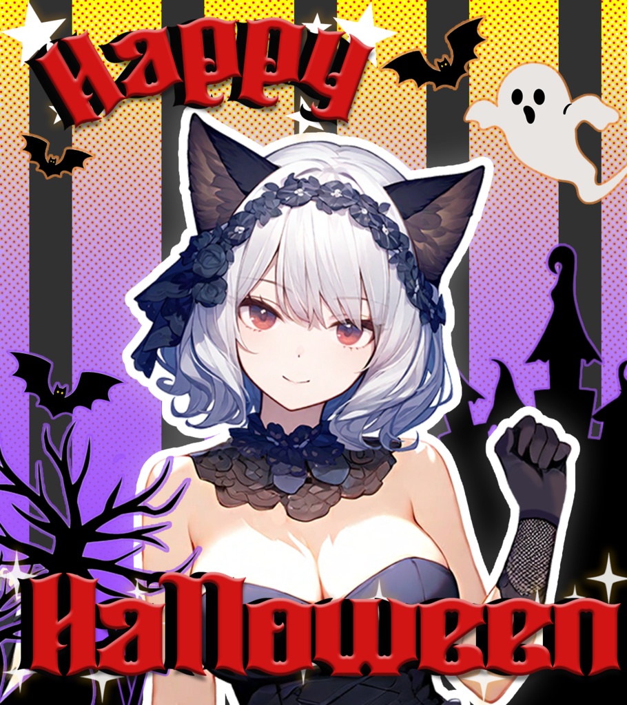 【無料素材/フリー素材】おはようVtuber素材/おはようVライバー素材🦋 HappyHolloween✨重ねるだけで簡単作成✨